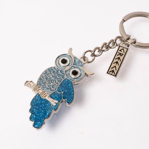 Handcrafted Keychains with owl made by Metal and Enamel an Authentic Hellenic Designs,Greek Treasures image 2