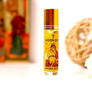 Orthodox anointing oil  Myrrh in Roll on – from Tinos the Holy island, Gift of faith, hope.