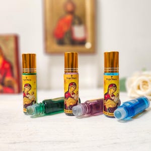Orthodox Myrrh Anointing Oil in Roll-On – From the Monasteries of Holy Mount Athos, Available in Three Scents, A Gift of Faith and Hope