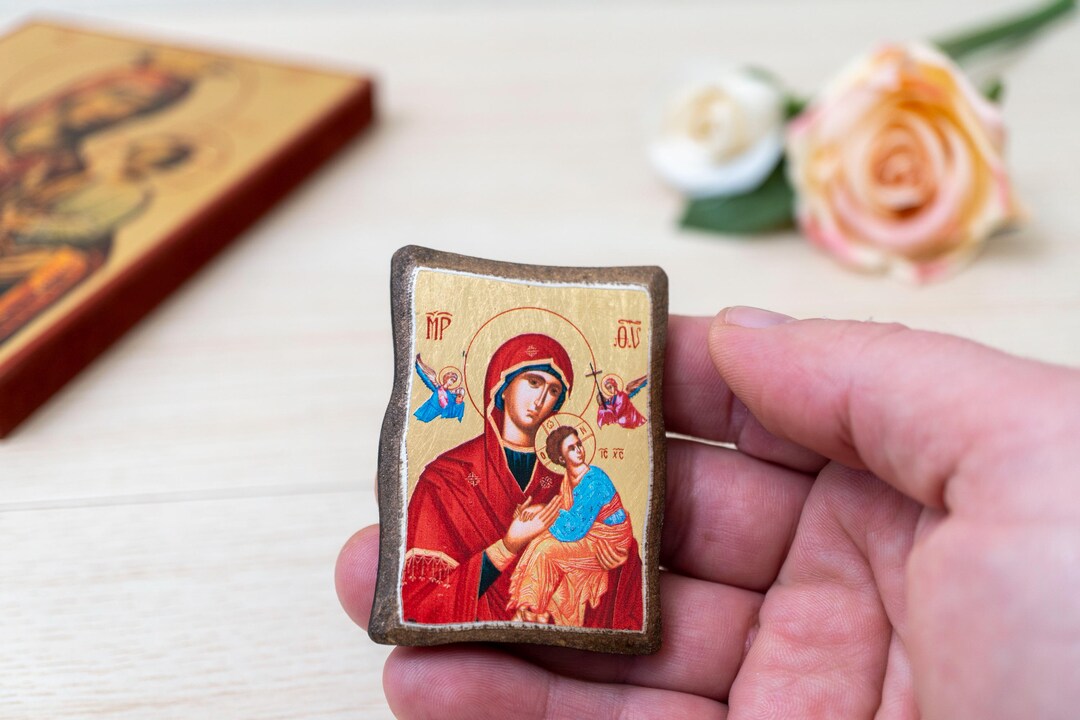 Our Lady of Perpetual Help Icon - Virgin Mary Amolyntos - Pocket Wood ...