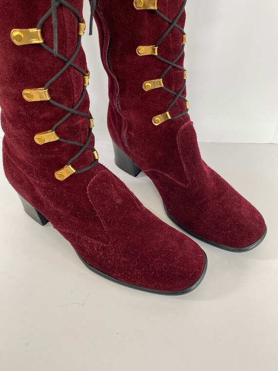 Vintage 60s Tall Lace up Go Go Boots US 