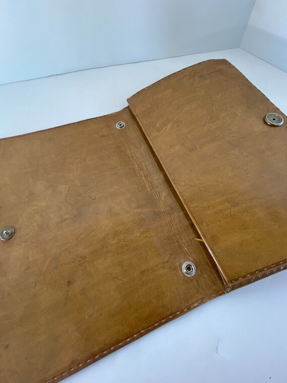 Vintage snakeskin/ leather large clutch handbag- … - image 7