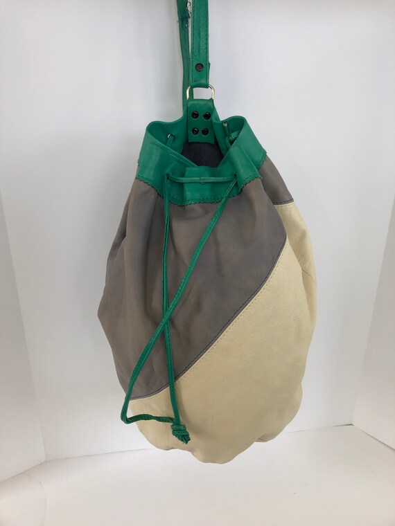Block Leather Bucket Bag