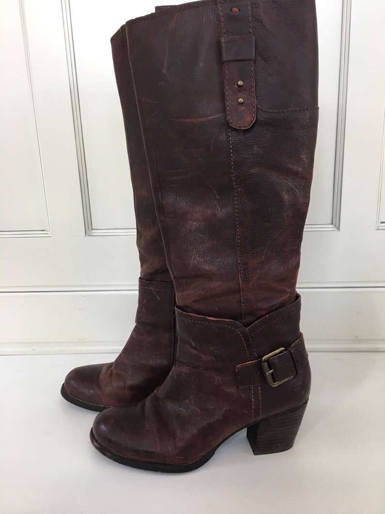 distressed leather boots womens