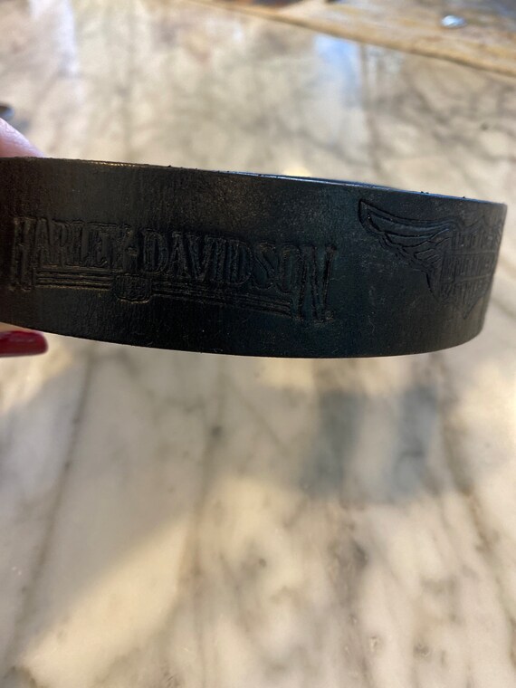 Vintage Harley Davidson leather belt and large be… - image 4