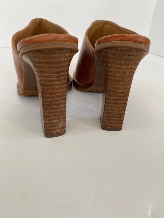 Joan and David tan leather clogs - high heel clogs - image 3