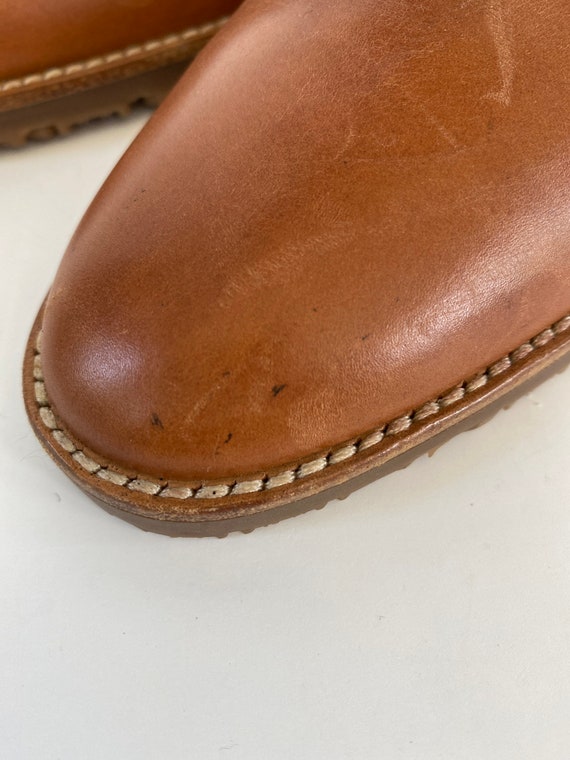 Joan and David tan leather clogs - high heel clogs - image 7