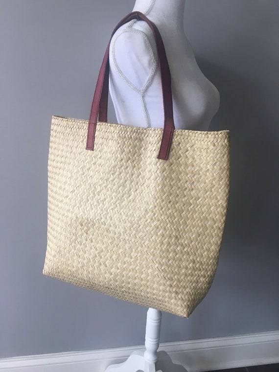 large straw tote bag