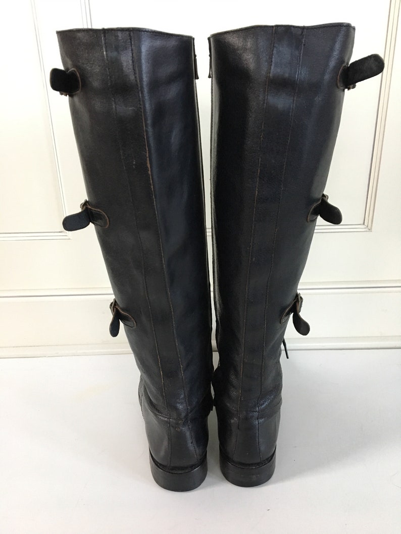 Vintage tall black leather riding boots Women 8 Tall Boots Black Leather in