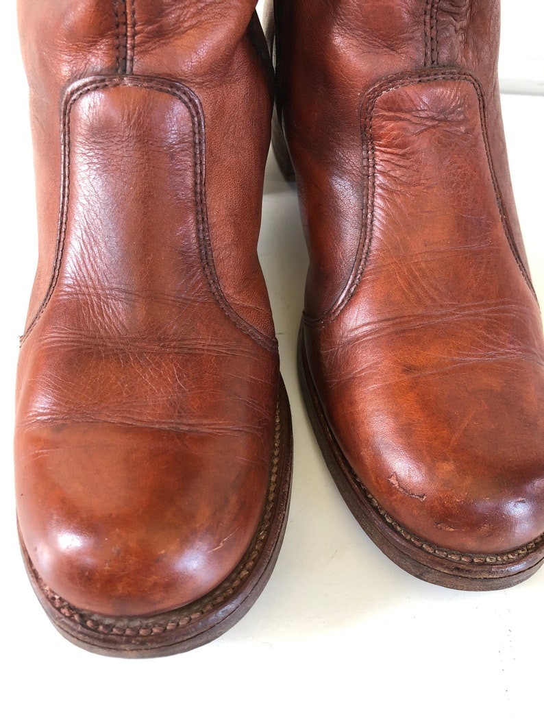Vintage tall leather campus riding boots US women size 9 12