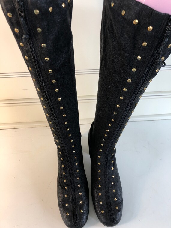 Vintage glam rock studded Nylon Golo Gogo boots -