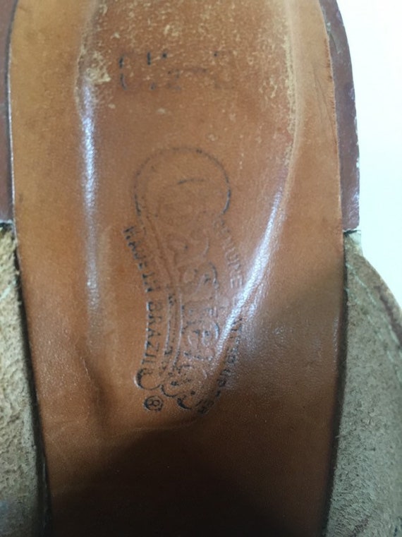 Vintage leather high heel clogs- size 8 - image 9