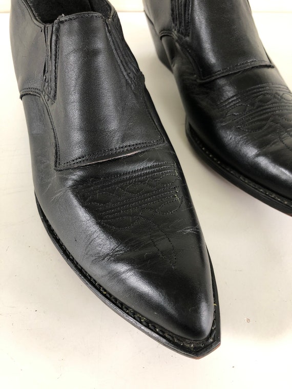 Vintage 80’s - 90’s black leather ankle boot - Cod