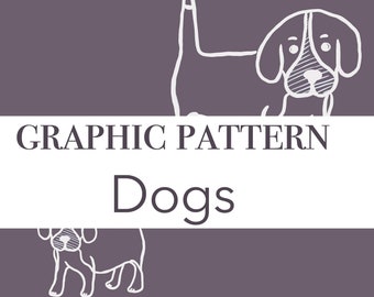Graphic pattern in instant download for wrapping paper, wallpaper, fabric, screensavers. Dogs theme. Beagles in white on violet background