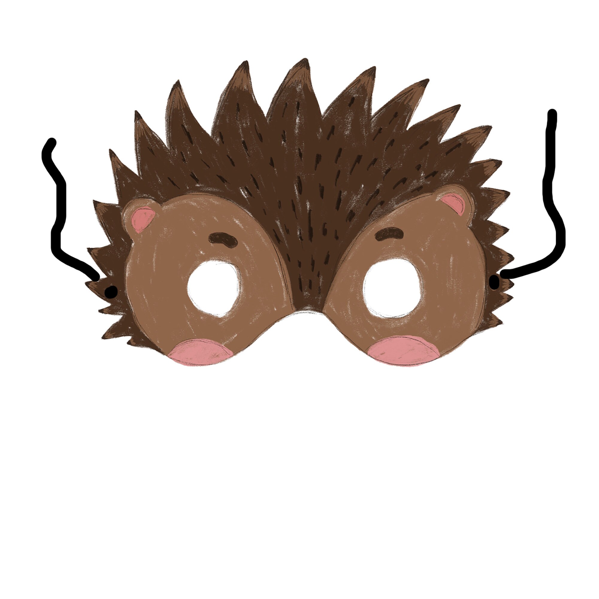 Kid's mask hedgehog shaped. To download print cut and | Etsy