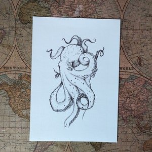 Octopus Pen and Ink Giclée Print - Hahnemühle Hemp Paper