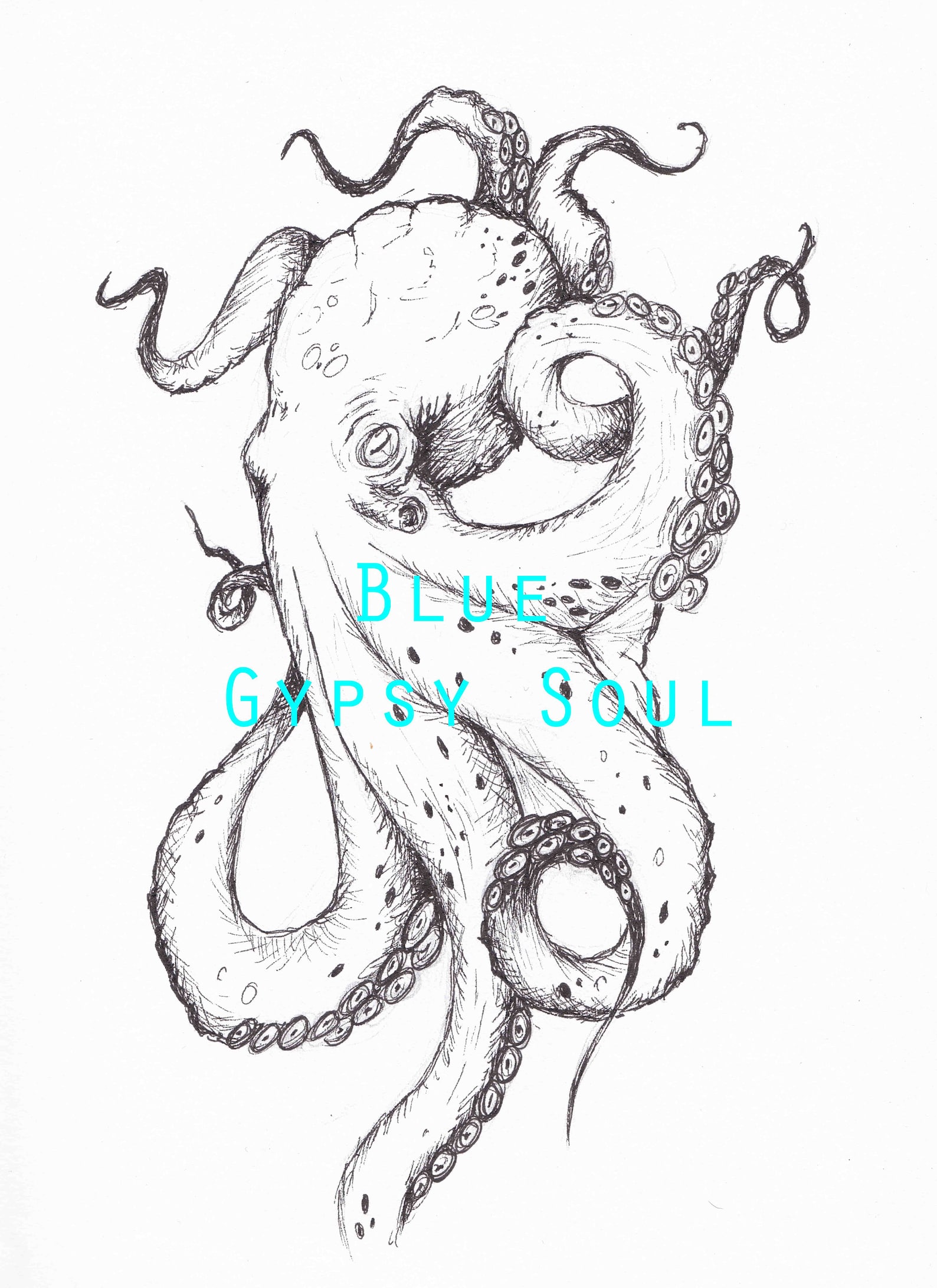 Pen and Ink Drawing of an Octopus Digital Download Sea Life Etsy