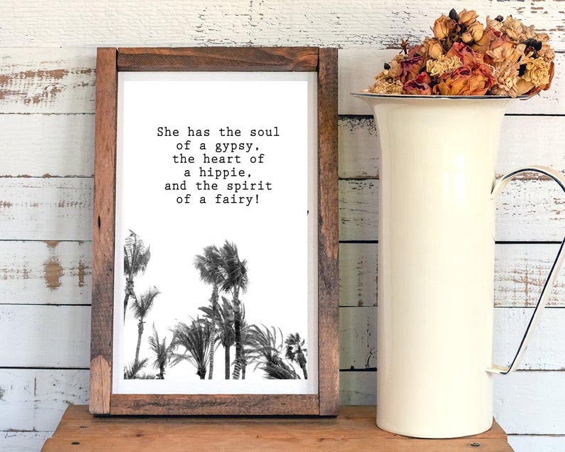 Inspirational Quote Digital Download Gypsy Soul Heart Of A Etsy