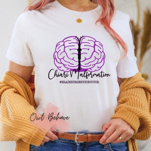 Chiari Malformation Awareness Shirt – Zipperhead Shirt, Brain Surgery Survivor Tee, Purple Ribbon Shirt, Chiari Warrior Shirt, ACM Shirt