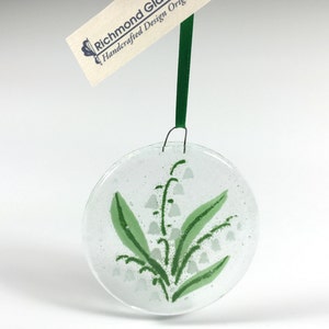 Lily of the Valley Ornament, Fused Glass, Flower Ornament