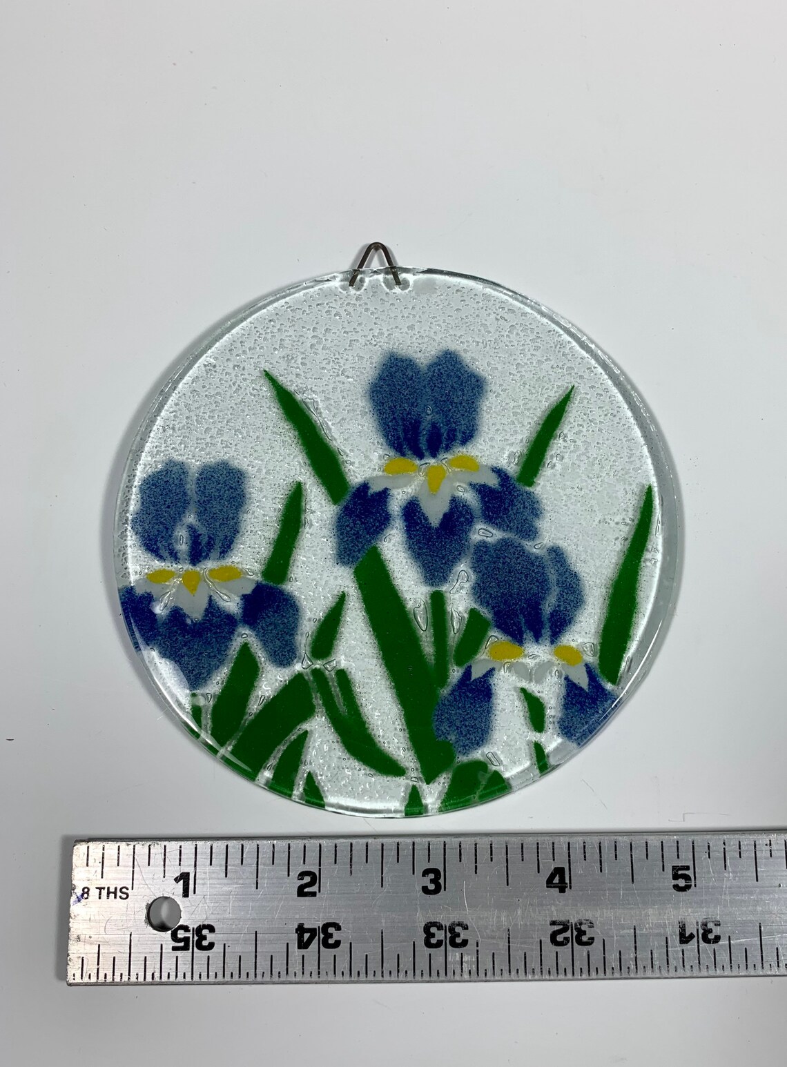 Iris Suncatcher Fused Glass Iris Flowers Floral Design Etsy