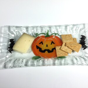 Halloween Plate, Pumpkin Serving Tray, Fused Glass - Etsy