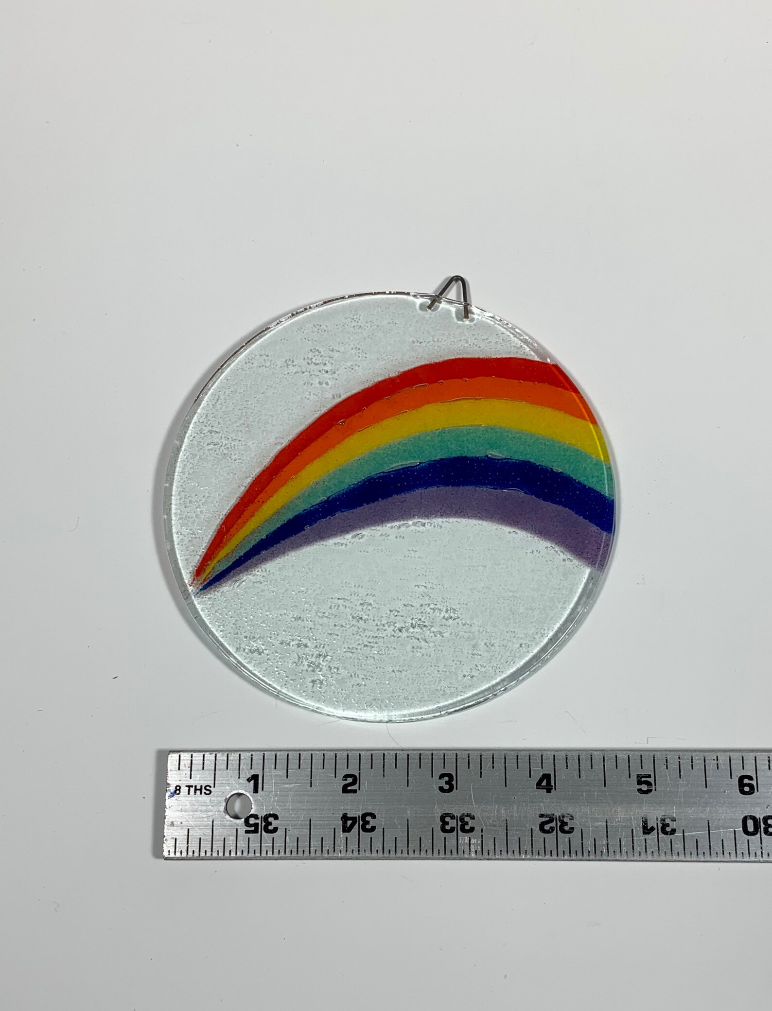 Rainbow Suncatcher Fused Glass Rainbow 5 Suncatcher Etsy
