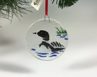Metal loon bird ornament Xmas tree