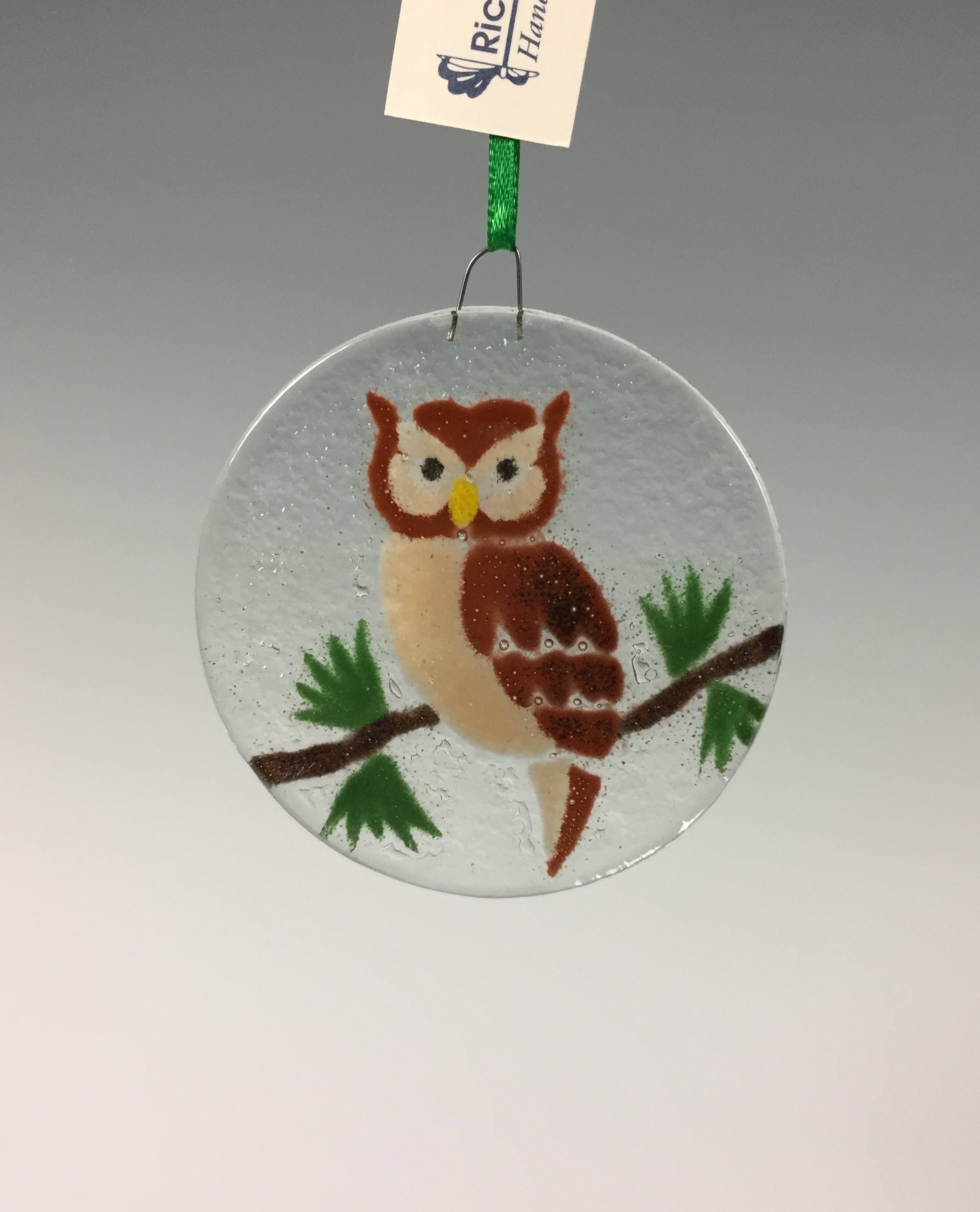 Owl Ornament Fused Glass Owl Birds Glass ornament Owls Etsy