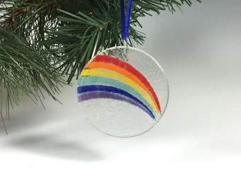 Rainbow Ornament, Fused Glass, Glass Rainbow, Sun Catcher