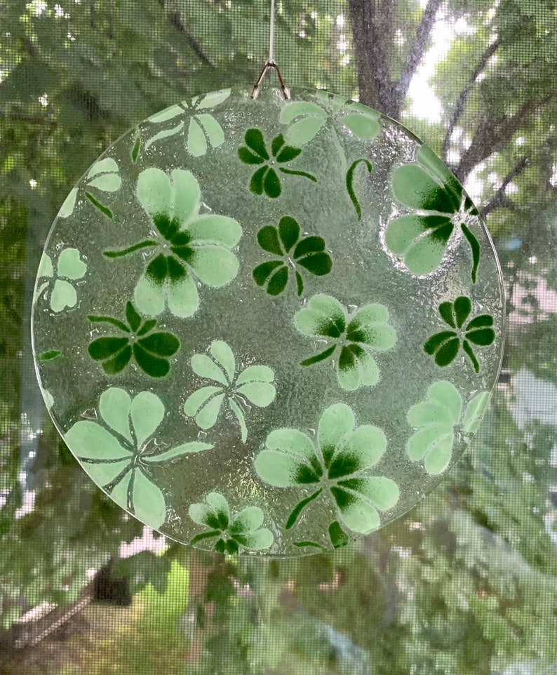 Shamrock Suncatcher Large Irish Sun Catcher Celtic Window Etsy