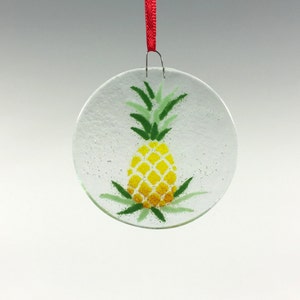 Pineapple Ornament, Fused Glass, Glass Ornament, Welcome Design, Fruit