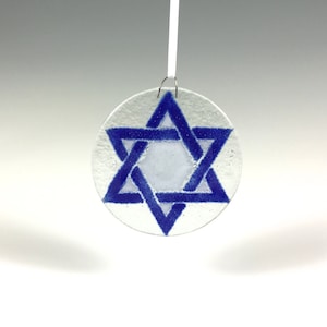 Star of David Ornament, Fused Glass, Judaica, Jewish Design