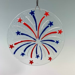 Fireworks Suncatcher, Large 4th of July window hanging