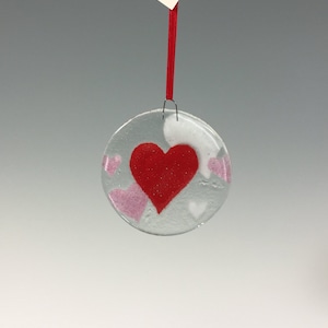 Heart Ornament Fused Glass Hearts