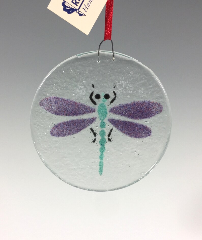 Dragonfly Ornament Fused Glass Glass Ornament Etsy