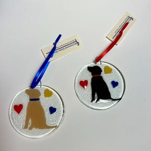 Svart labradorprydnad: Solfångare i smält glas för labrador retriever bild 4