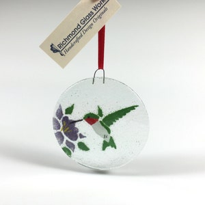 Hummingbird Ornament, Fused Glass, Humming Bird, Bird Ornament, Birds, Glass Ornament, Christmas Ornament