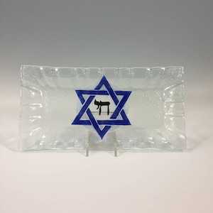 Star of David, Fused Glass Tray, Jewish Plate, Judaica