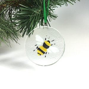 Bee Ornament, Fused Glass, Honey Bee, Bumble Bee, Insects, Suncatcher