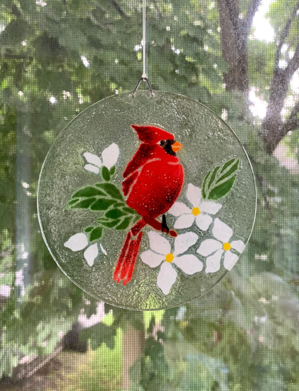 Cardinal Suncatcher Cardinal Window Hanging Etsy