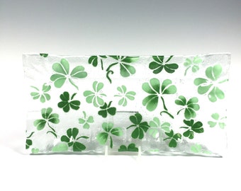 Shamrock Serving Tray, Irish Design, Celtic Design, Clovers, Green, Shamrocks, Irish Decor