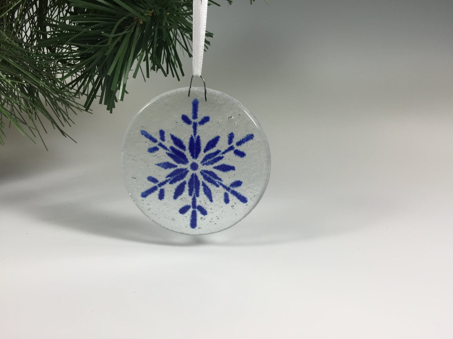 Small Blue Snowflakes Glass Ornament / Suncatcher – The Local Print Shoppe