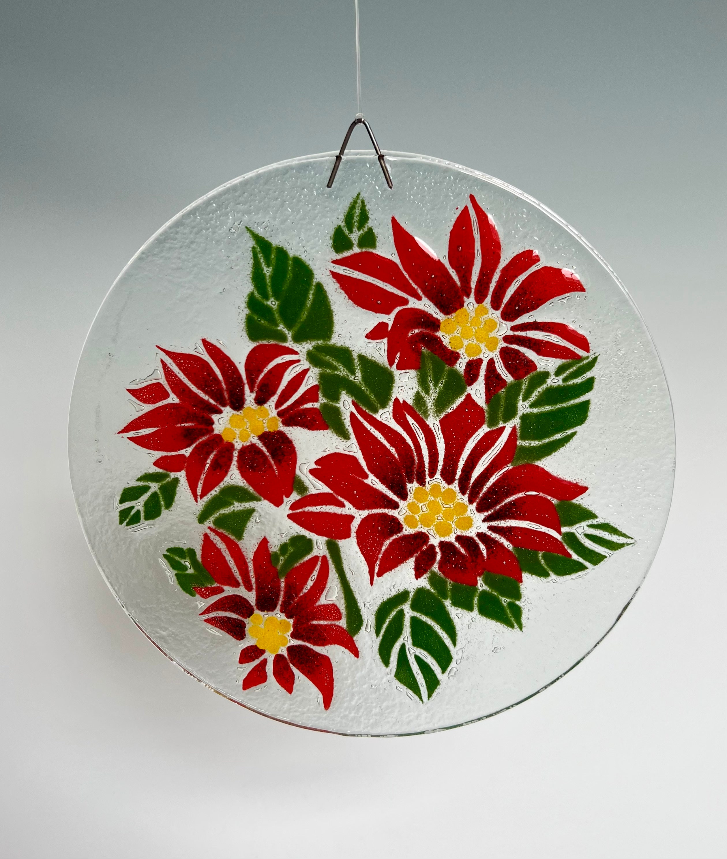 Weihnachtsstern Suncatcher aus Fusingglas: Originales Blumenmuster