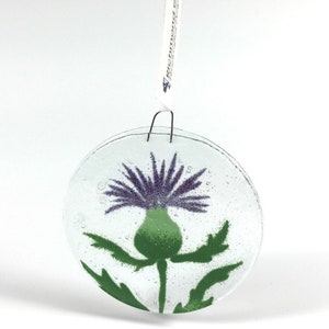 Thistle Ornament, Fused Glass