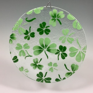 Shamrock Suncatcher, Large Irish Sun Catcher, Celtic Window Hanging