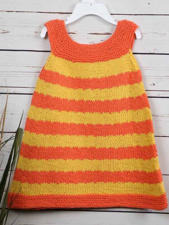 orange and yellow striped dress