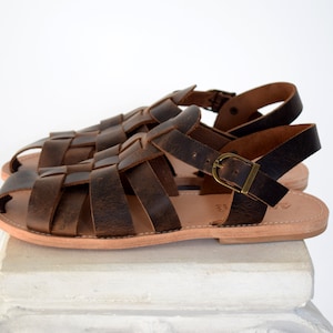 Men&#39;s Fisherman Leather Sandals