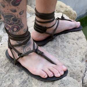 Genuine leather Barefoot, Khaki Huarache sandals, Ankle strap sandals, running sandals, elegant gladiator, Beach shoes, Leather sandals