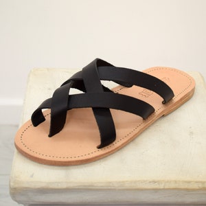 Leather Slippers Sandals for Men With Leather Sole/insole. Astir ...